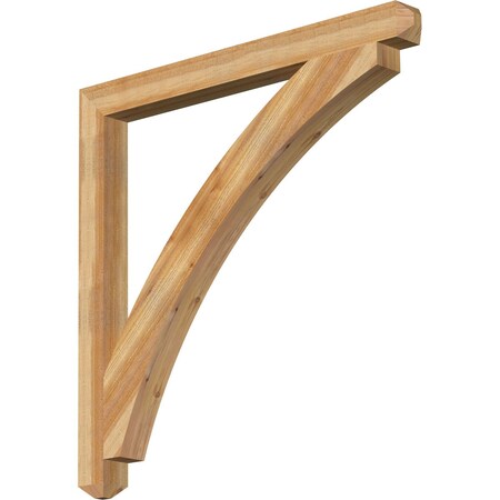 Ekena Millwork Thorton Craftsman Rough Sawn Bracket, Western Red Cedar, 4"W x 48"D x 48"H BKT04X48X48THR04RWR